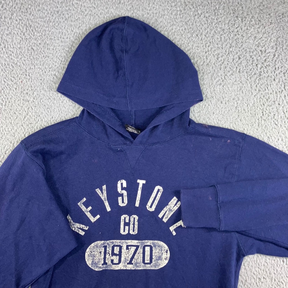 Vtg Outfitters Trading Co Hoodie Men S Navy Keystone Co 1970 Graphic Pullover